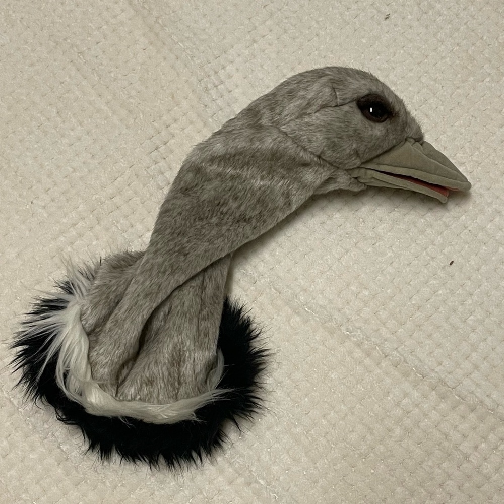 Folkmanis Gray Ostrich Head Plush puppet